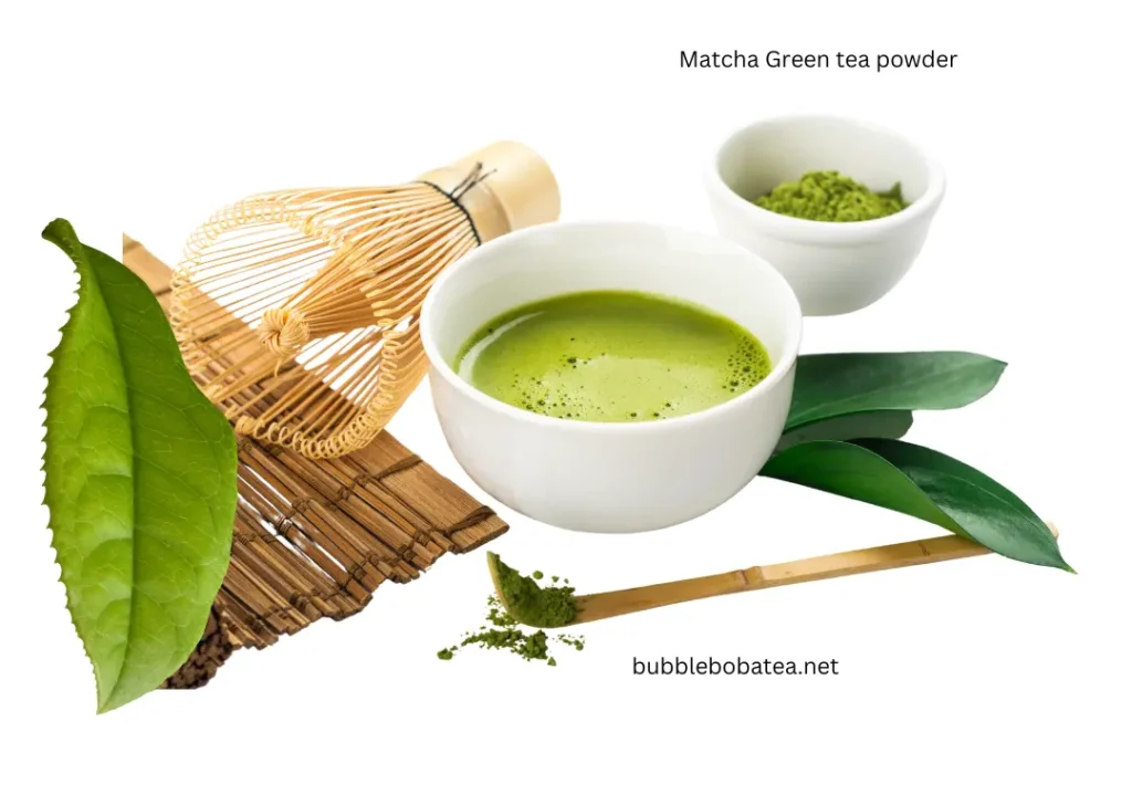 Traditional matcha green tea powder