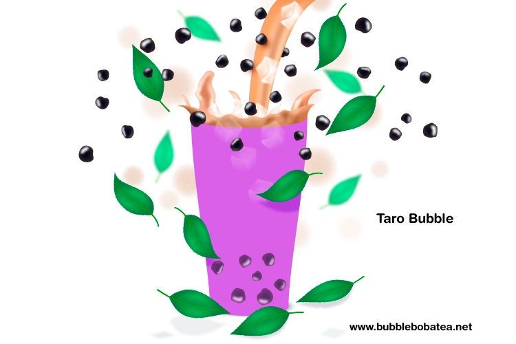 Purple Taro Bubble Tea with Tapioca Pearls