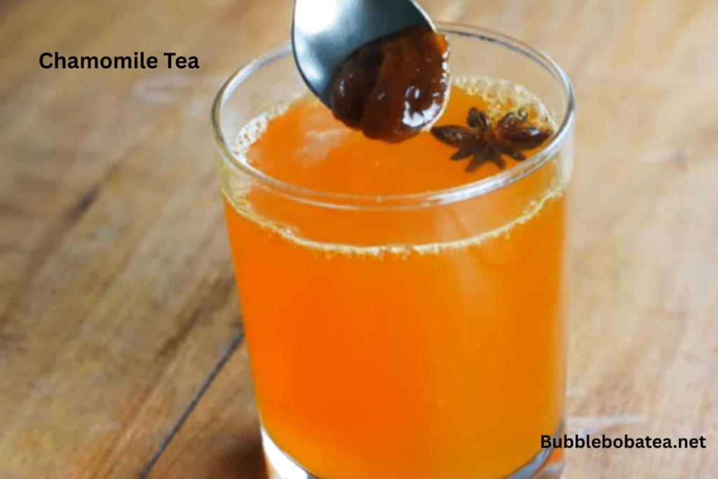 Chamomile tea in a glass with star anise and herbal paste.










Chamomile tea in a glass with star anise and herbal paste.