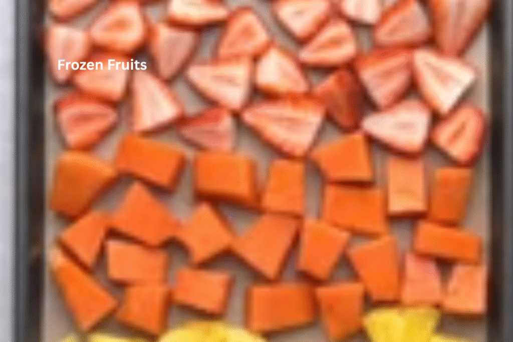Frozen fruits, fresh smoothies